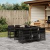 vidaXL Set da Pranzo da Giardino 7 pz Nero con Cuscini in Polyrattan