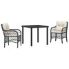 vidaXL Set da Pranzo per Giardino con cuscino 5 pcs Nero polyrattan