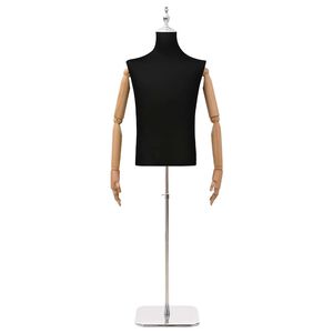 vidaXL Manichino Regolabile 170-218 cm con Base Maschio PP Nero