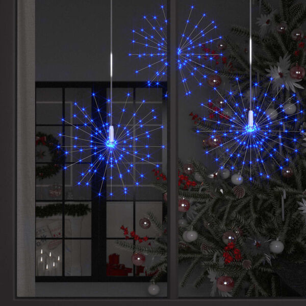 vidaXL Luci di Natale Fuochi d'Artificio Blu Chiaro 20 cm 140 LED
