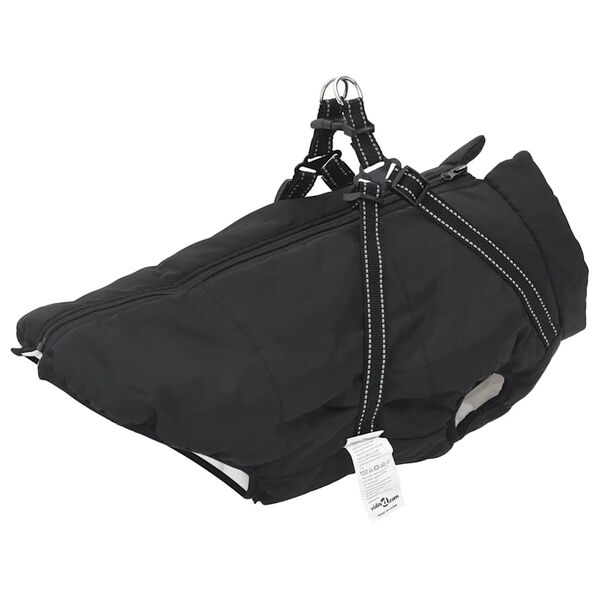vidaXL Cappotto Cani con Imbracatura Impermeabile Riflettente Nero L52