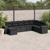 vidaXL Set Divani da Giardino con Cuscini 8 pz Nero in Polyrattan