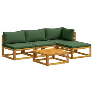 vidaXL Set di divani 5 pz Naturale Legno di Acacia Massello