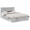 vidaXL Letto con Contenitore con cassetto Grigio cemento 150 x 200 cm