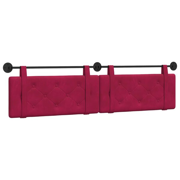 vidaXL Testata appesa Rosso Vino 210 x 55 x 5 cm Velluto