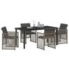 vidaXL Set da Pranzo per Giardino 5 pcs Grigio polyrattan