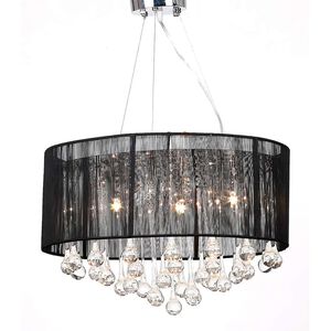 vidaXL Lampadario con 85 Cristalli Nero