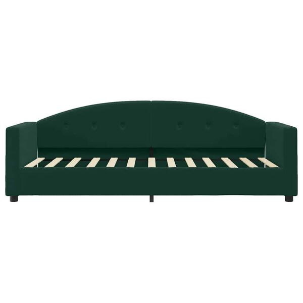 vidaXL Divano Letto con Materasso Verde Scuro 90x200 cm in Velluto