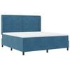 vidaXL Letto a molle con strisce LED Blu 180 x 200 cm Velluto