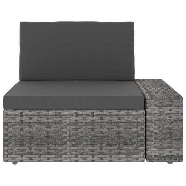vidaXL Divano Modulare a 2 Posti in Polyrattan Grigio