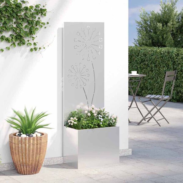 vidaXL Schermo per privacy in giardino Traforo Argento 50 x 140 cm