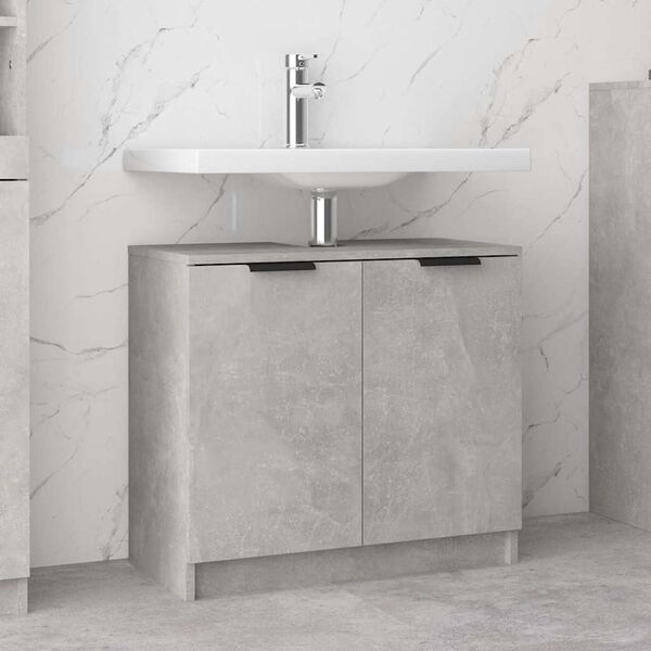 vidaXL Mobile Bagno Grigio Cemento 64,5x33,5x59cm in Legno Multistrato