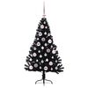 vidaXL Albero di Natale artificiale con luci integrate Nero 120 cm PVC