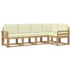 vidaXL Set di divani da esterno 5 pz 5-Posti Bianco e Crema