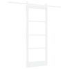 vidaXL Porta scorrevole 83 x 202 cm Legno massello di pino e vetro