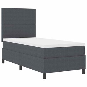 vidaXL Letto a molle con testiera Grigio Scuro e Bianco 80 x 200 cm