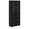vidaXL Armadietto alto con ripiano 2 pz Rovere Nero 69,5 x 34 x 180 cm