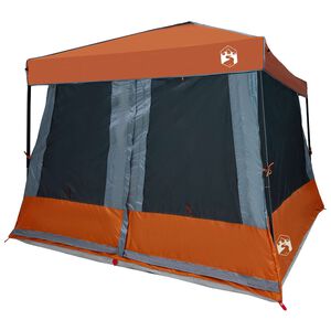 vidaXL Set di Tende da Campeggio con tetto 2 pcs Grigio e arancione