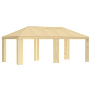 vidaXL Copertura per Gazebo 6 x 3 m Crema Poliestere 190