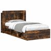 vidaXL Telaio del letto con storage Rovere Fumo 90 x 200 cm