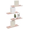 vidaXL Mensola sospesa 4 pcs Rosa 40 x 8,5 x 2,5 cm Acciaio