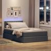 vidaXL Letto con contenitore e LED Grigio scuro 120 x 200 cm