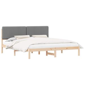 vidaXL Letto con Testiera Rivestita Grigio chiaro 180 x 200 cm