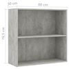 vidaXL Libreria 2 Ripiani Grigio Cemento 80x30x76,5 Legno Multistrato