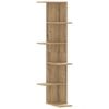 vidaXL Scaffale Angolare Muro Rovere Artigianale 36,5x36,5x140cm Legno