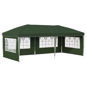 vidaXL Tenda per feste a pop-up 575 x 289 x 245 cm Verde
