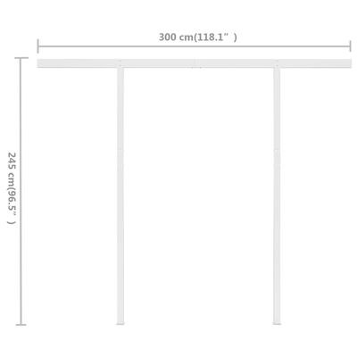 vidaXL Tenda da Sole Retrattile Manuale con Pali 3x2,5 m Antracite