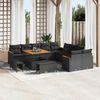 vidaXL Set Divano da Giardino con cuscino 13 pcs Nero polyrattan