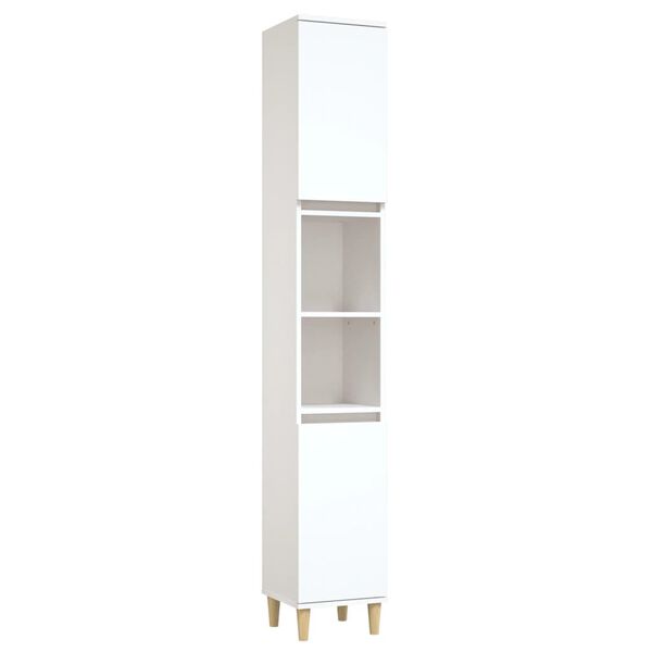 vidaXL Armadietto da Bagno Bianco 30x30x190 cm in Legno Multistrato