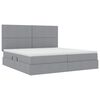 vidaXL Letto con contenitore e LED Grigio chiaro 200 x 200 cm