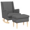 vidaXL Poltrona con Ottomano 2 pz Grigio Scuro Tessuto