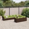 vidaXL Set Divani da Giardino 10pz con Cuscini in Polyrattan Marrone