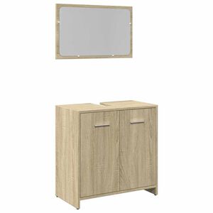vidaXL Set Mobili da Bagno 2 pz Rovere Sonoma in Legno Multistrato
