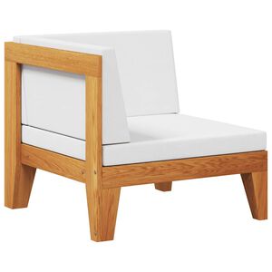 vidaXL Divano Angolare Modulare Cuscini Bianco Crema Massello d'Acacia