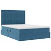 vidaXL Letto con contenitore e LED Blu Scuro 140 x 190 cm Velluto