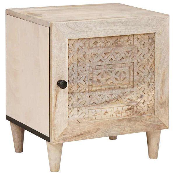 vidaXL Armadio da Notte Beige 40 x 33 x 46 cm Legno massello di acacia
