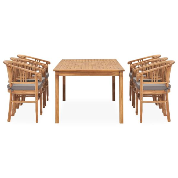 vidaXL Set da Pranzo da Giardino 7 pz con Cuscini Legno di Teak