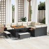 vidaXL Set Divano da Giardino 13 pcs Nero e Crema polyrattan