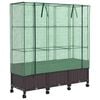 vidaXL Vaso da Giardino con Copertura per Serra e Ruote 3 pz Marrone