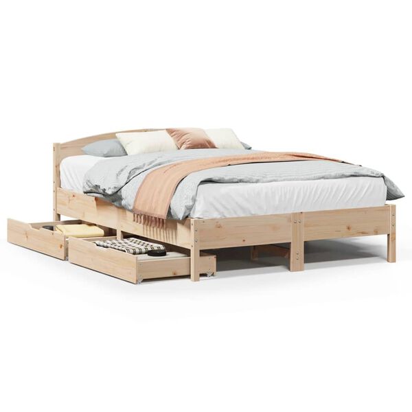 vidaXL Letto senza Materasso 160x200 cm in Legno Massello di Pino
