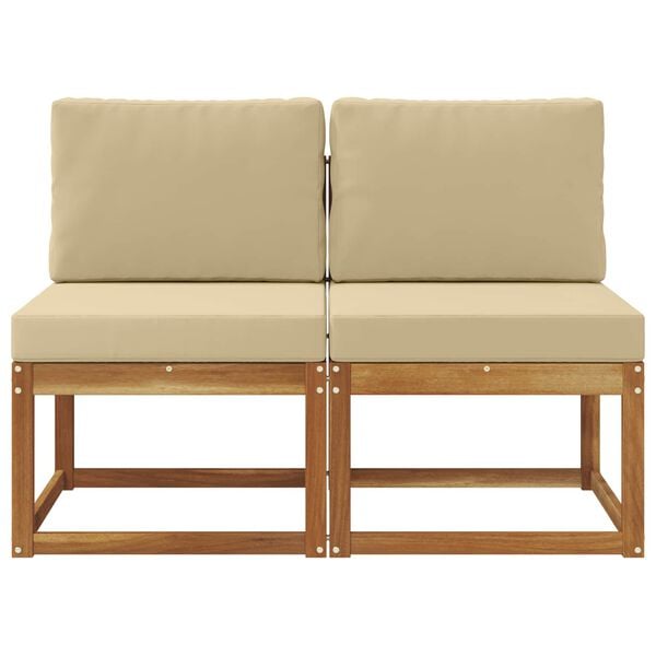 vidaXL 2 Pezzo Divano centrale per esterno Legno di Acacia Massello
