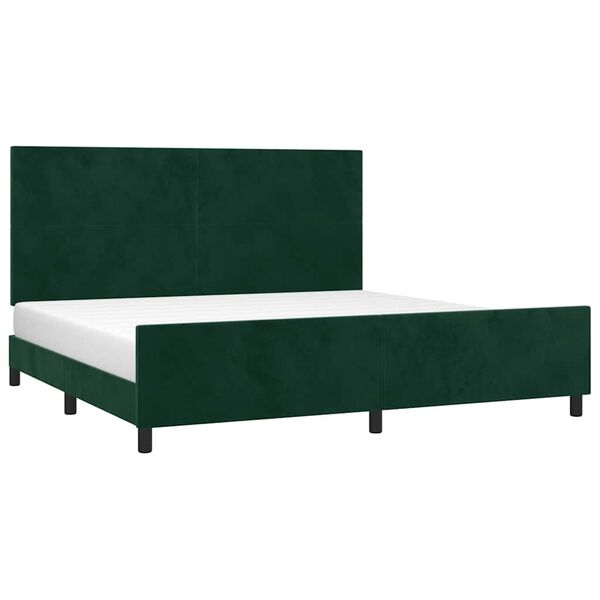 vidaXL Giroletto senza Materasso Verde Scuro 200x200 cm in Velluto