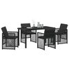 vidaXL Set da Pranzo per Giardino 5 pcs Nero polyrattan