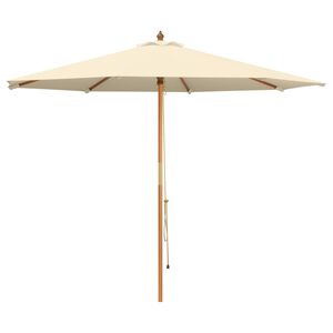 vidaXL Ombrello da giardino &Oslash; 300 x 248 cm Legno di Eucalipto Massello