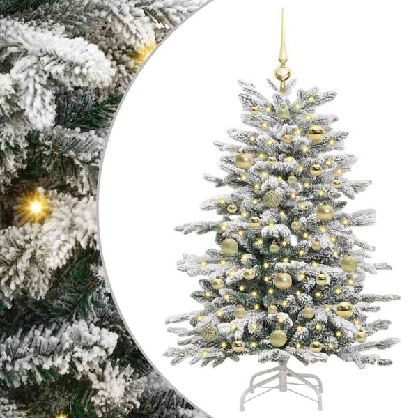 vidaXL Albero di Natale Artificiale con Rami Pieghevoli Bianco 120 cm