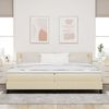 vidaXL Letto a molle con materasso Crema 200 x 200 cm Tessuto
